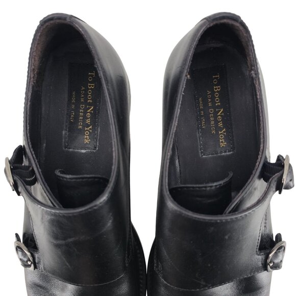 To Boot New York Adam Derrick Italy Men's 10.5 Black Leather Monk Strap Loafers - Picture 5 of 10